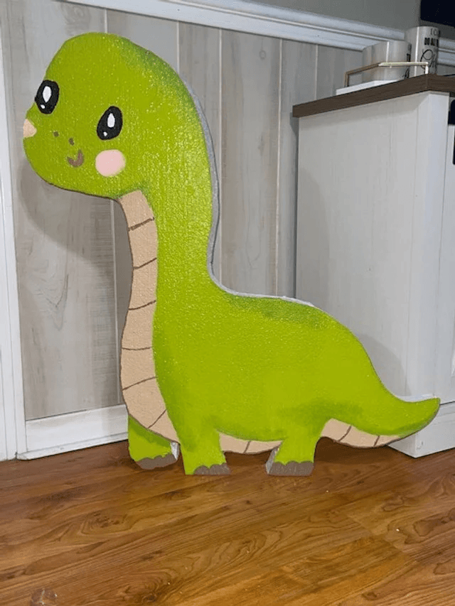 Custom hand-crafted large dinosaur prop for a kids birthday party